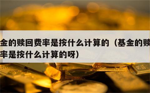 基金的赎回费率是按什么计算的（基金的赎回费率是按什么计算的呀）