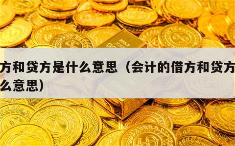 借方和贷方是什么意思（会计的借方和贷方是什么意思）